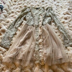 Ryu lace and tulle Duster Cardigan